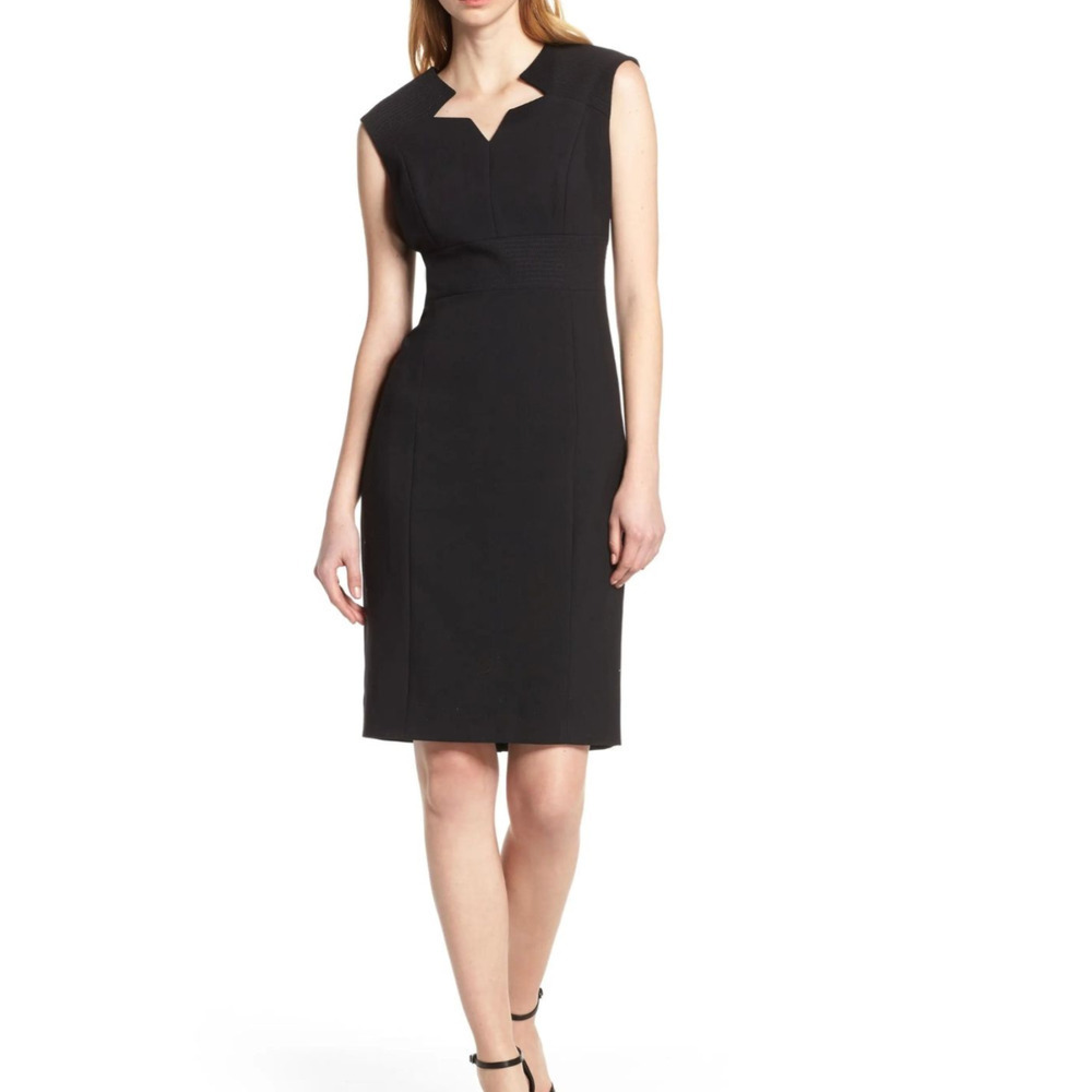 NWT Tahari Womens Sheath Dress in Black Cherry Size 10 Sleeveless Purple - Picture 1 of 9